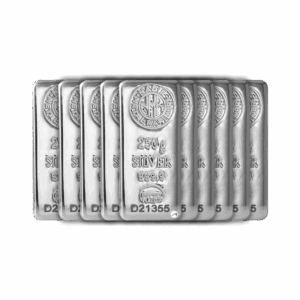 10 Adet NadirGold 250 Gr Gümüş Külçe