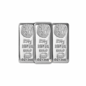 3 Adet NadirGold 250 Gr Gümüş Külçe