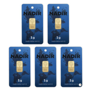 5 Adet 1 gr 24 Ayar NadirGold Gram Altın (Dikdörtgen)
