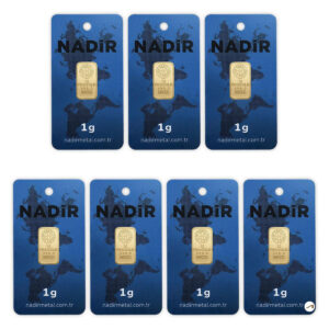 7 Adet 1 gr 24 Ayar NadirGold Gram Altın (Dikdörtgen)