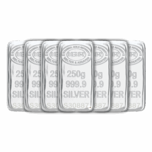 7 Adet İAR 250 Gr Gümüş Külçe