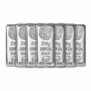 7 Adet NadirGold 250 Gr Gümüş Külçe